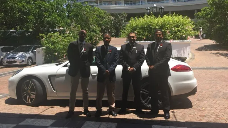 Professional drivers dressed to meet the occassion